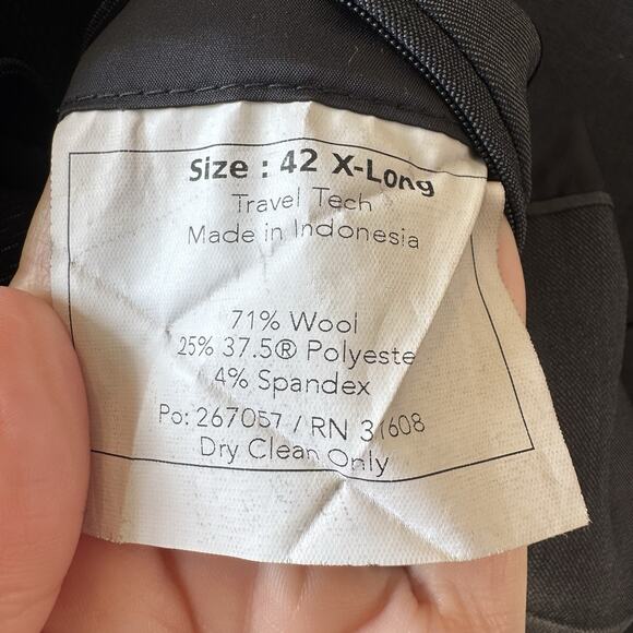 Jos A Bank Men’s 42 X Long Travelers Tech Blazer Gray Wool Stretch Slim Fit EUC - Picture 5 of 9